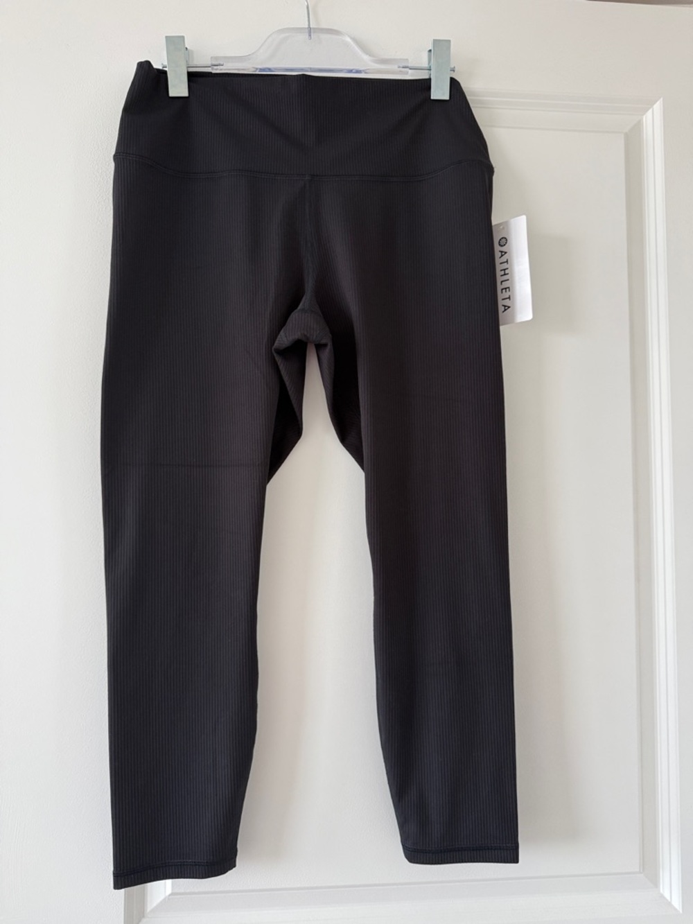 Athleta Black Ribbed High-Waist Leggings